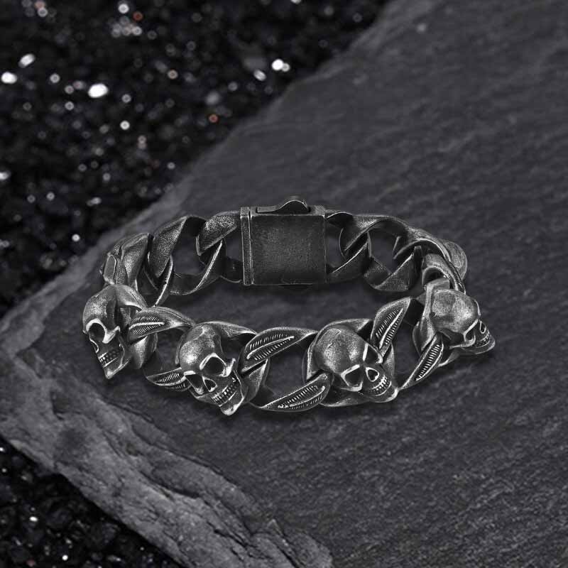 Punk Skull Head Stainless Steel Hip-hop Bracelet