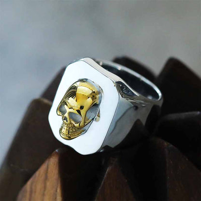 Punk Skull Head Stainless Steel Square Ring