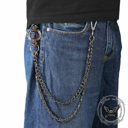 Punk Spiked Double-chain Alloy Pants Chain