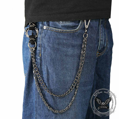 Punk Spiked Double-chain Alloy Pants Chain