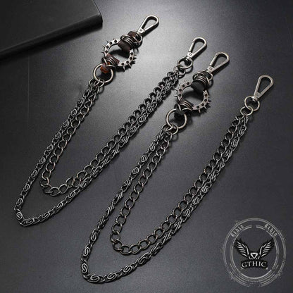 Punk Spiked Double-chain Alloy Pants Chain