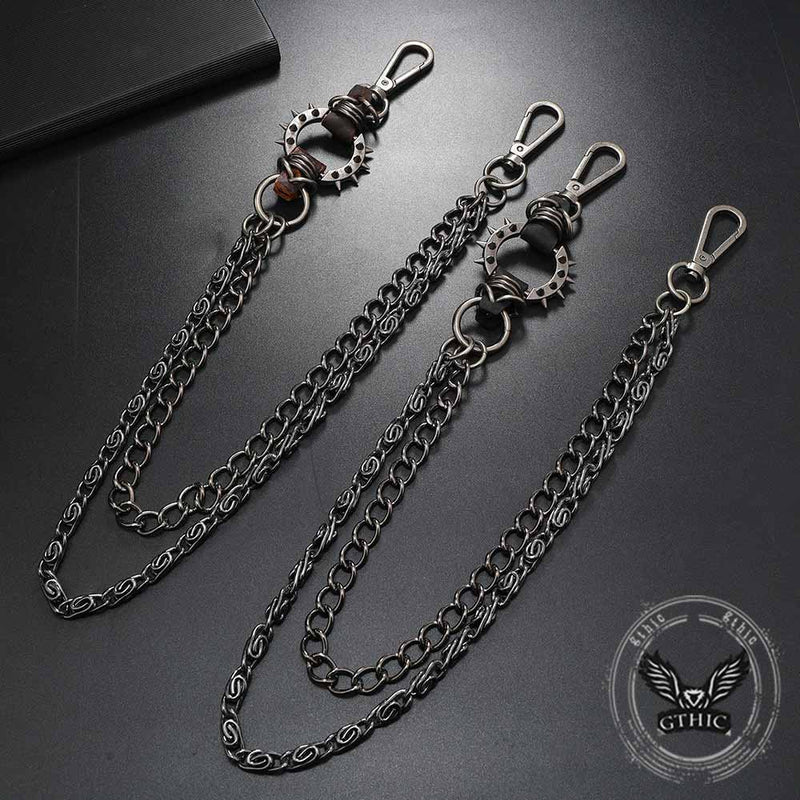 Punk Spiked Double-chain Alloy Pants Chain