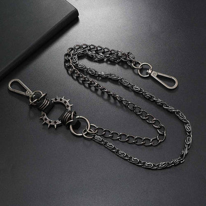 Punk Spiked Double-chain Alloy Pants Chain