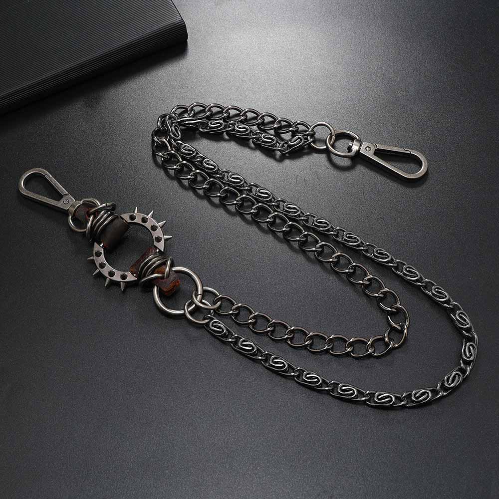 Punk Spiked Double-chain Alloy Pants Chain