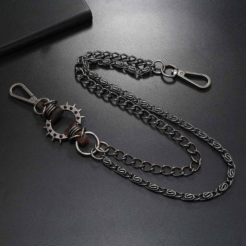 Punk Spiked Double-chain Alloy Pants Chain
