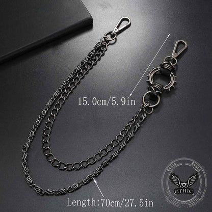 Punk Spiked Double-chain Alloy Pants Chain