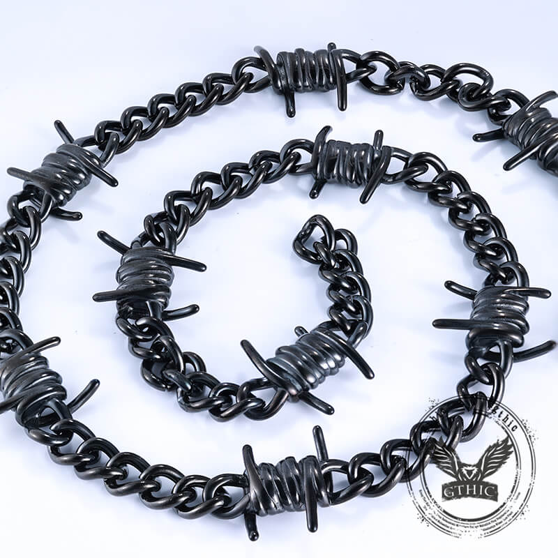 Punk Thorn Chunky Stainless Steel Necklace