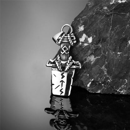 Punk Viking Sword Rune Stainless Steel Nordic Pendant