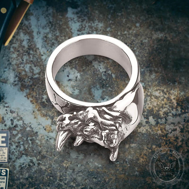 Punk Wild Rhino Stainless Steel Ring