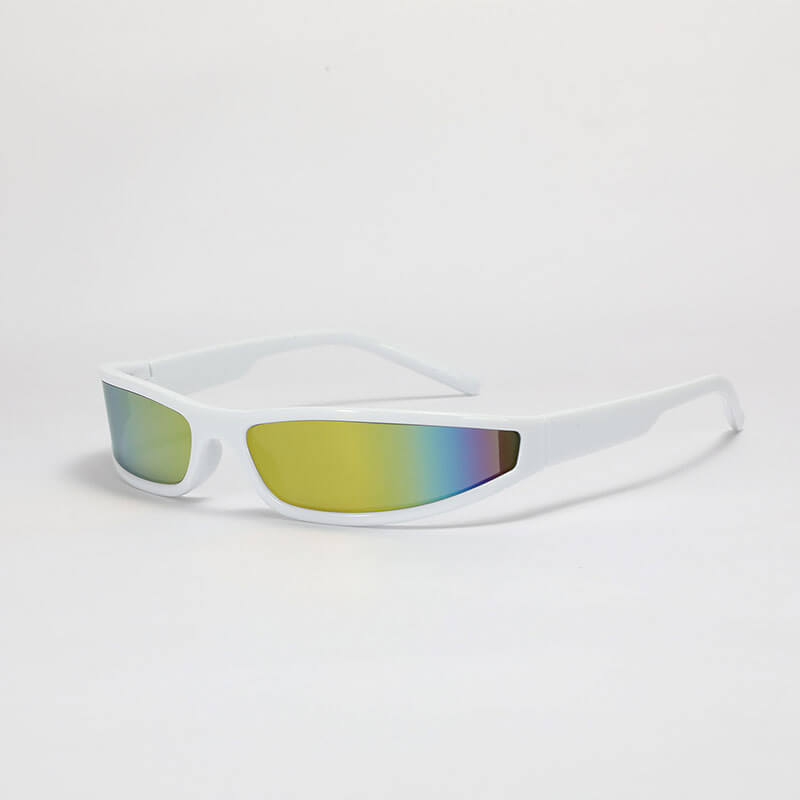 Punk Y2k Narrow Frame Colorful Uv-proof Pc Sunglasses