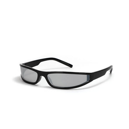 Punk Y2k Narrow Frame Colorful Uv-proof Pc Sunglasses