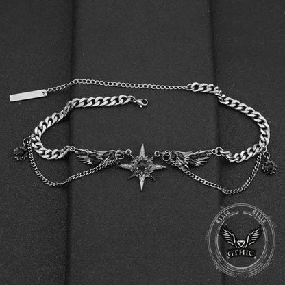 Punk Y2k Wings Star Stainless Steel Clavicle Chain