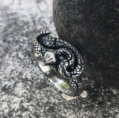 Rattlesnake Sterling Silver Snake Ring