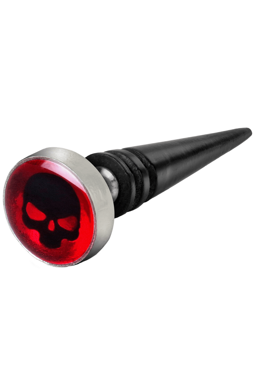 Red Skull Doom-faux Earring With Black Spiked Design