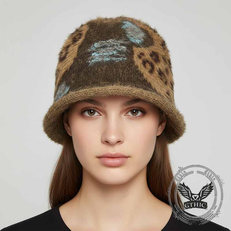Retro All-match Colorblock Plush Beanie Hat