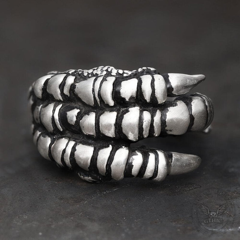 Retro Dragon Claw Brass Sterling Silver Ring