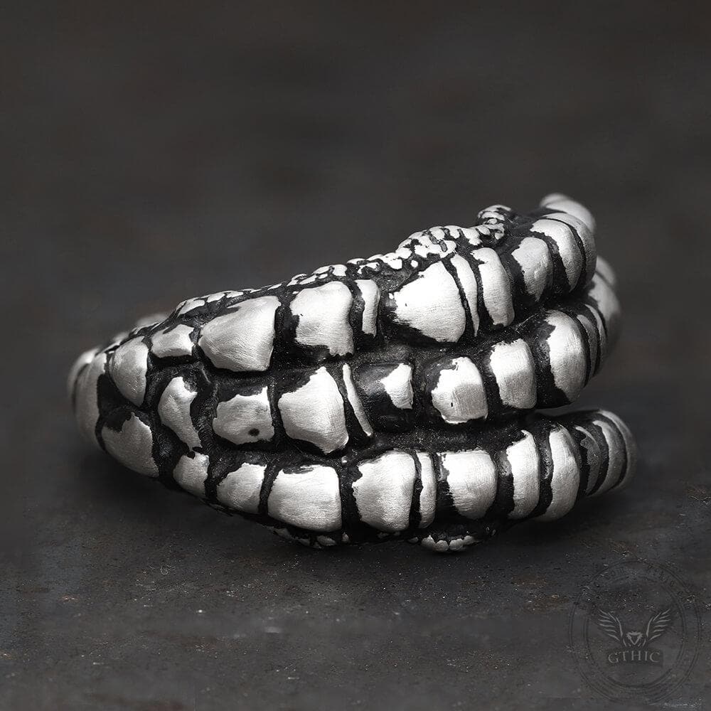 Retro Dragon Claw Brass Sterling Silver Ring
