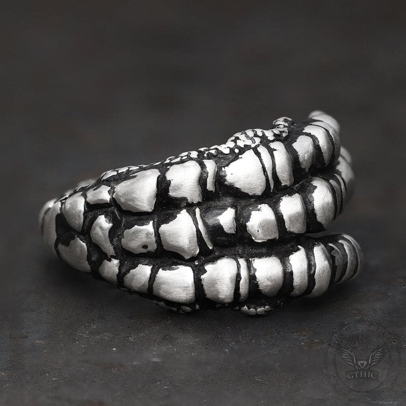 Retro Dragon Claw Brass Sterling Silver Ring