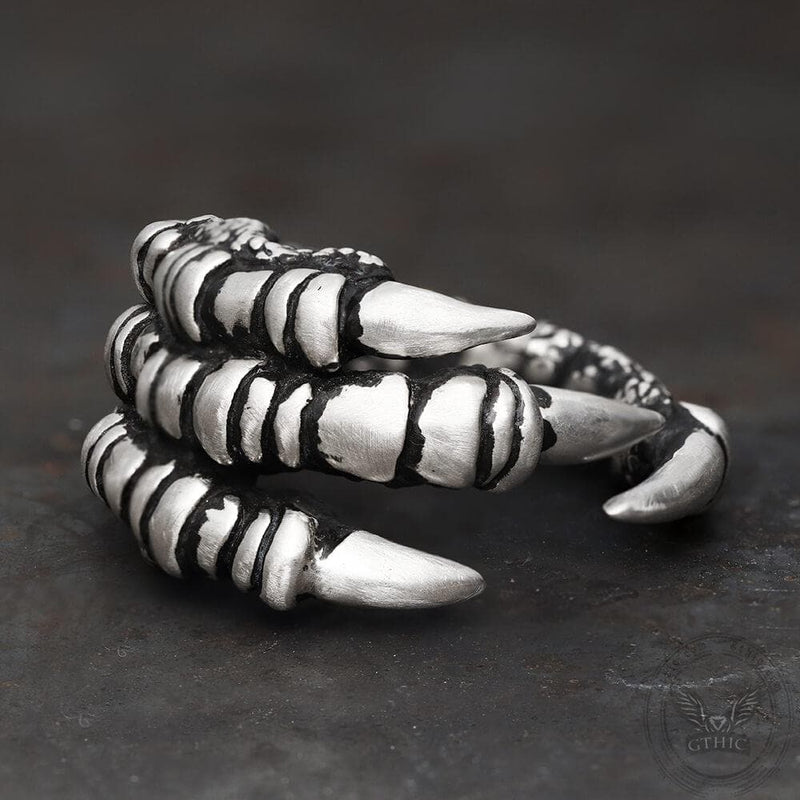Retro Dragon Claw Brass Sterling Silver Ring