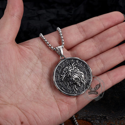 Retro Jesus Head Sacred Heart Stainless Steel Pendant