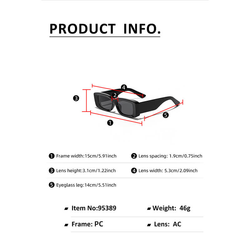 Retro Modern Square Small Frame Pc Sunglasses