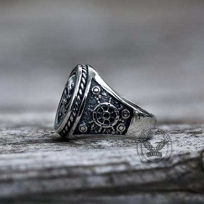 Retro Pirate Stainless Steel Skull Ring