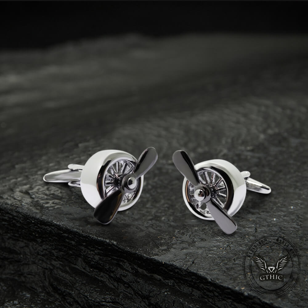 Retro Propeller Brass Cufflinks