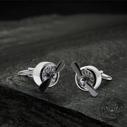 Retro Propeller Brass Cufflinks