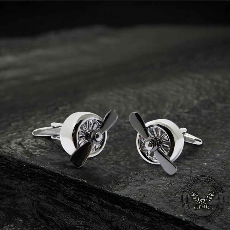 Retro Propeller Brass Cufflinks
