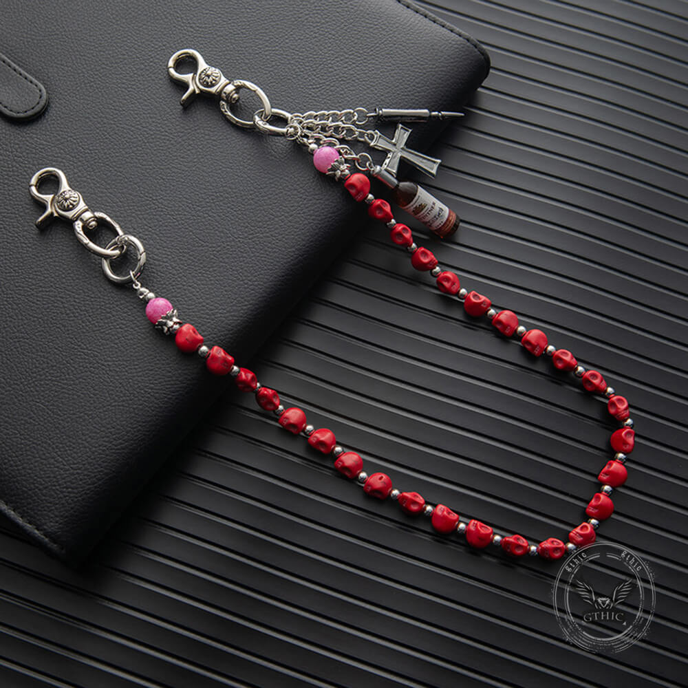 Retro Skull Cross Wine Bottle Alloy Pants Chain