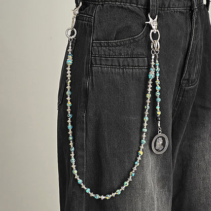 Retro Skull Cross Wine Bottle Alloy Pants Chain