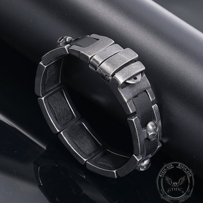 Retro Skull Heads Watch Buckle Stainless Steel Bracelet