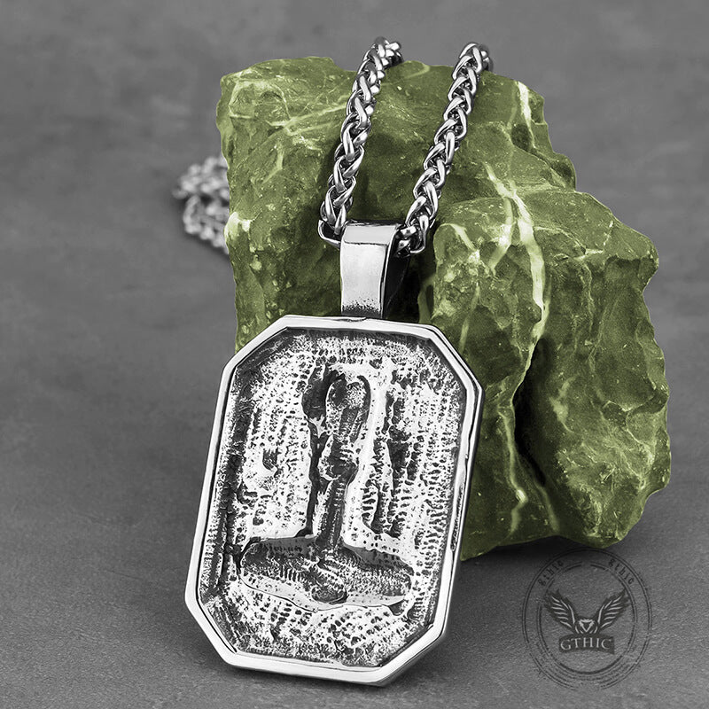 Retro Square Thor's Hammer Stainless Steel Viking Pendant