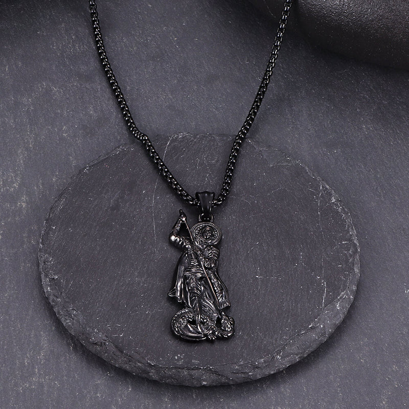 Retro St. George Slay Dragon Stainless Steel Pendant