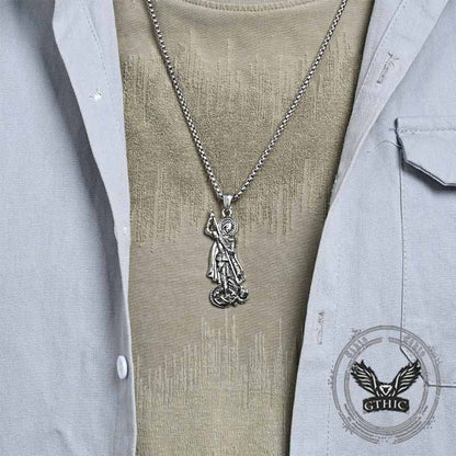 Retro St. George Slay Dragon Stainless Steel Pendant
