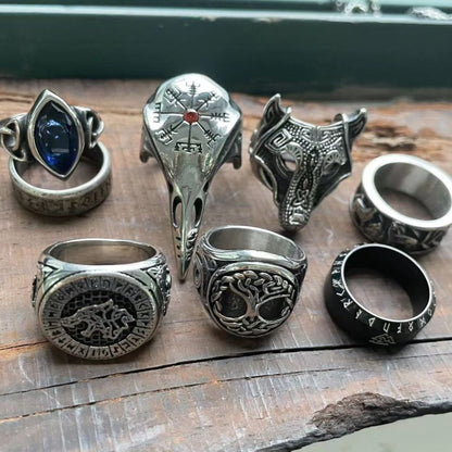 Rings and Pendants Viking Jewelry Set