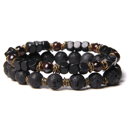 Rock Style Beads Stone Bracelet for and / Stylish Hand Jewelry