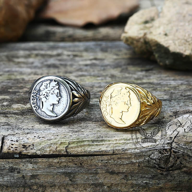 Roman Julius Caesar Stainless Steel Ring