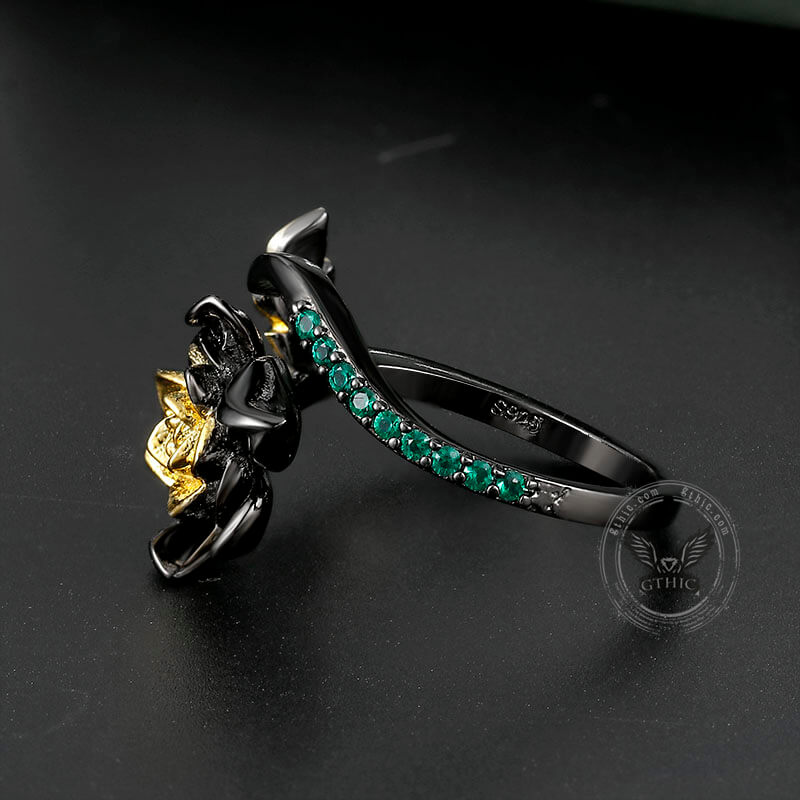 Rose Olivine Brass Ring