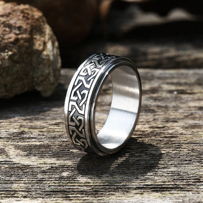 Celtic Knot Stainless Steel Viking Spinner Ring