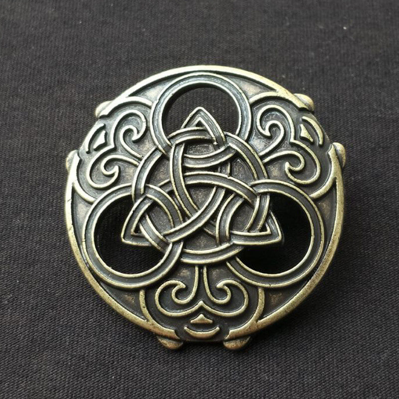 Round Celtic Knot Zinc Alloy Viking Brooch