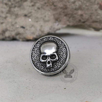 Round Shape Stainless Steel Skull Stud Earrings