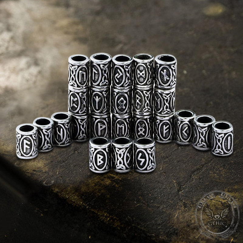 Runes Stainless Steel Viking Hair Bead