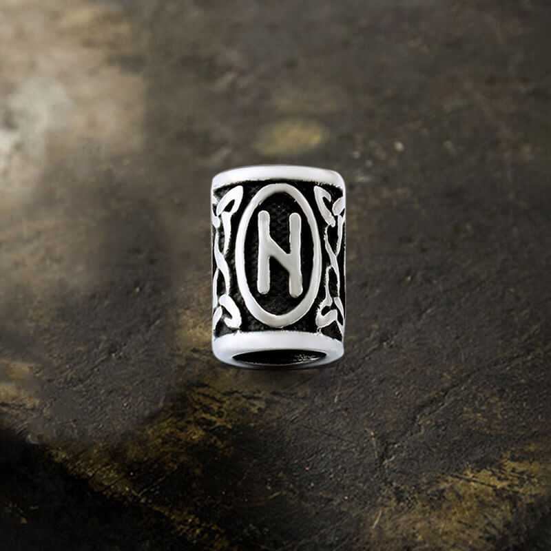Runes Stainless Steel Viking Hair Bead