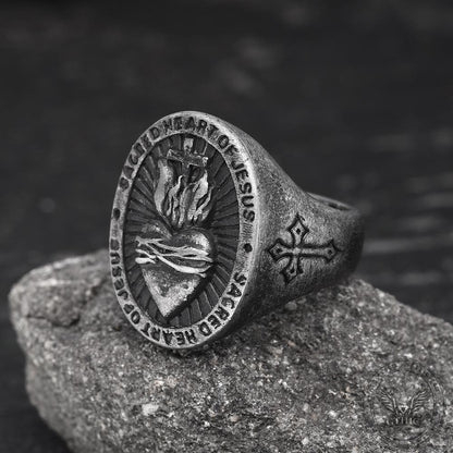 Sacred Heart of Jesus Stainless Steel Ring