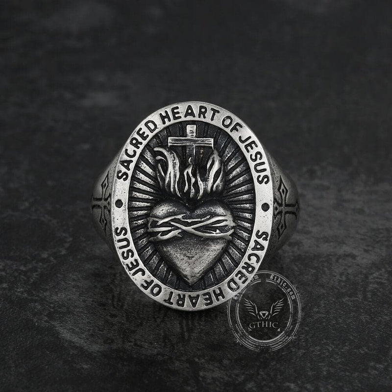Sacred Heart of Jesus Sterling Sliver Ring