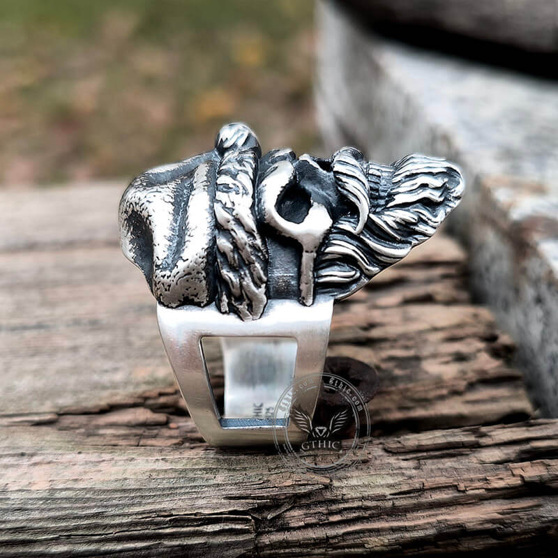 Santa Claus Skull Sterling Silver Ring
