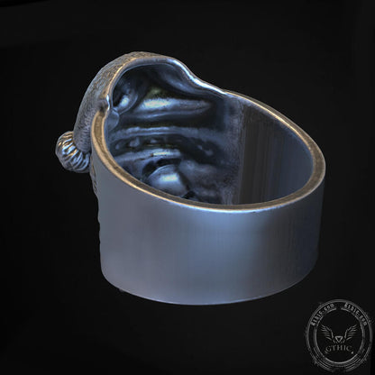 Santa Claus Skull Sterling Silver Ring