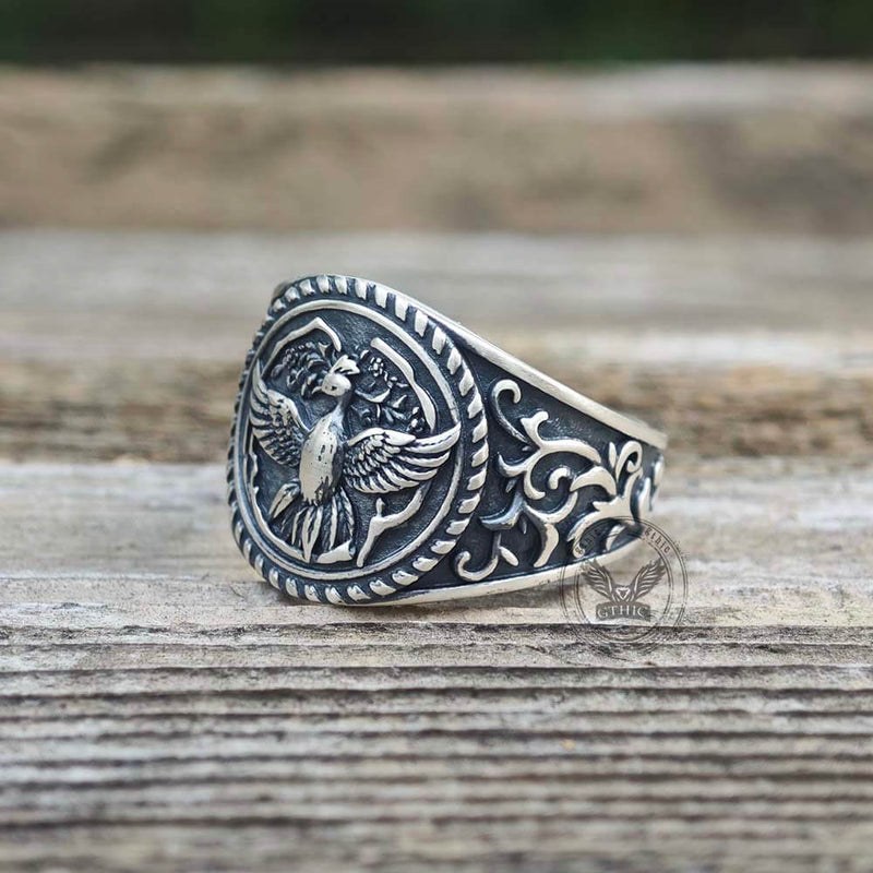 Scrolls Sterling Silver Phoenix Ring