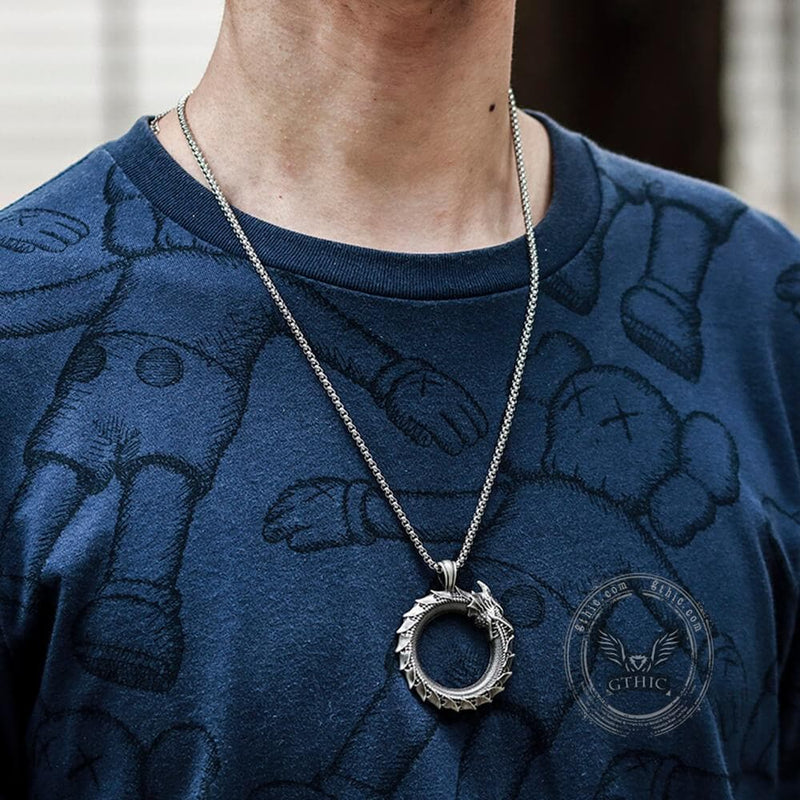 Self-devourer Pure Tin Ouroboros Necklace